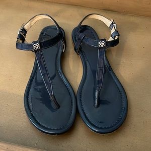 Navy Coach Sandals